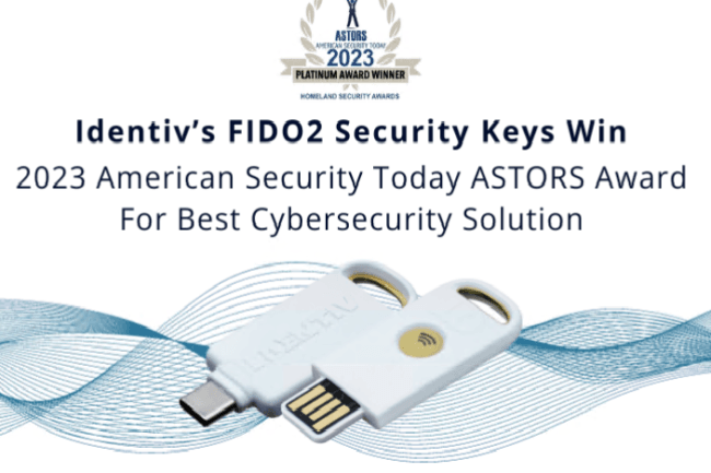 Identiv wins ASTORS 2023 award | eSecurity Solutions :: CryptoTech